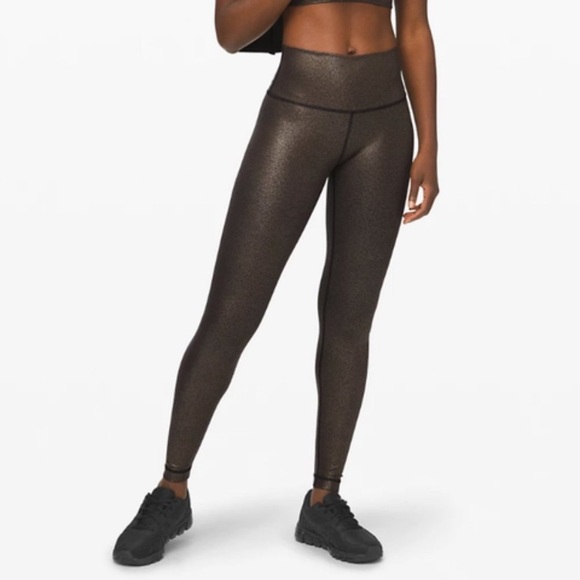 lululemon athletica Pants - Lululemon Wunder Under High Rise Tight Gold Foil 12